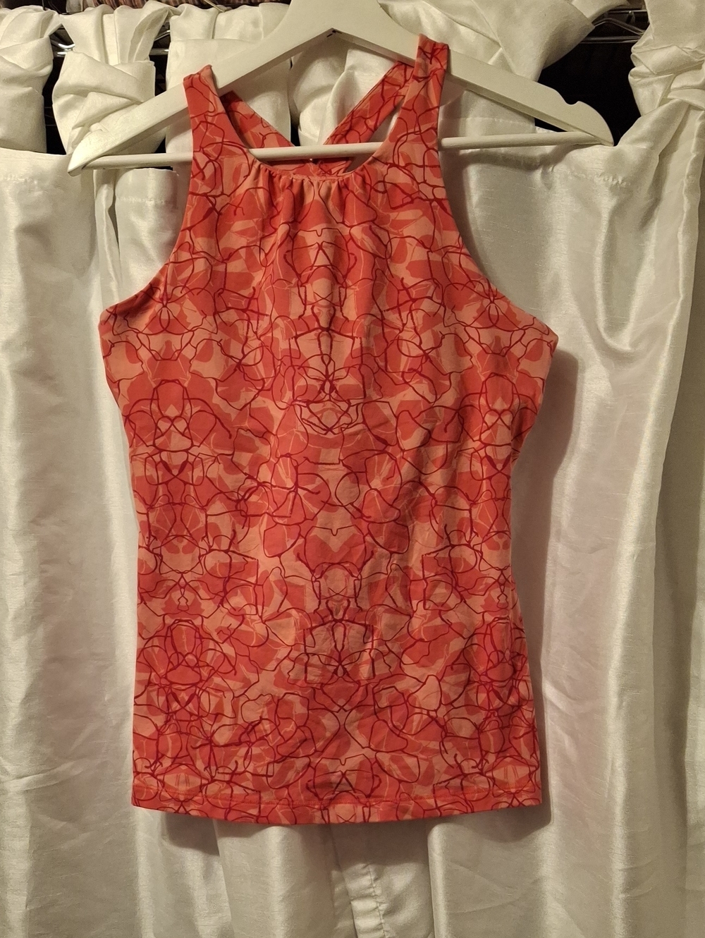 Lucy Coral Pink Floral Racerback Tank